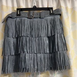 Blue fringe sequin skirt - worn once